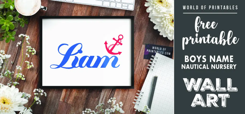 Free Printable Wall Art - Boys Name Nautical Nursery Print - World of Printables