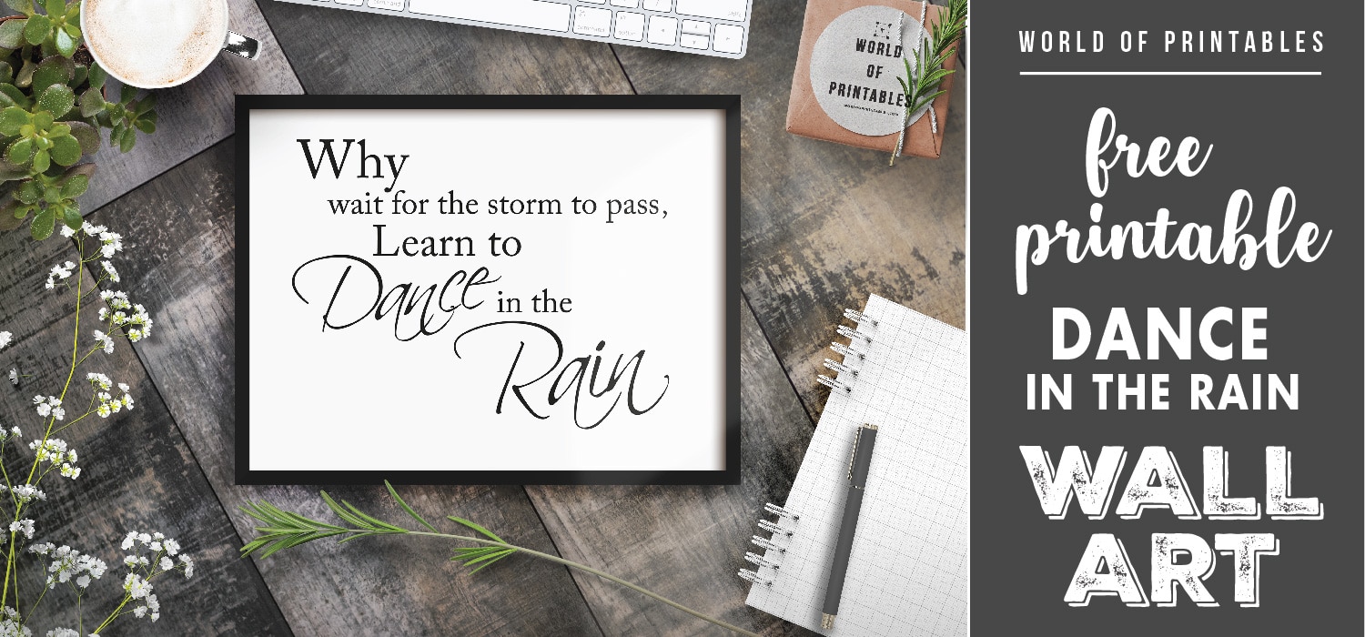 Free Printable Wall Art - Dance In The Rain Art Print - World of Printables