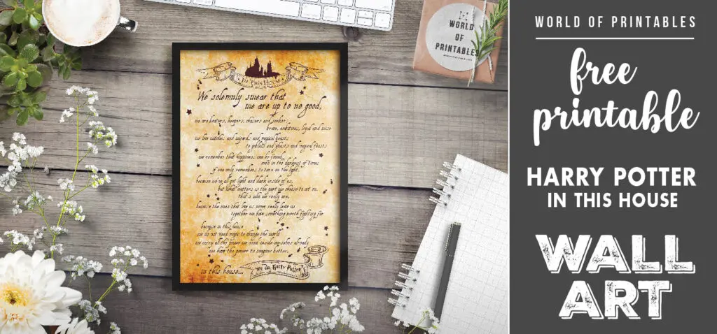 free printable harry potter in this house wall art