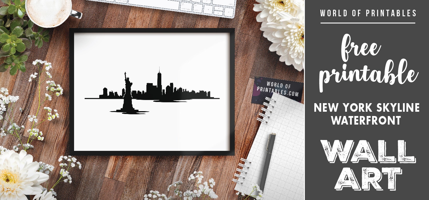 Free Printable Wall Art - New York Skyline Waterfront - World of Printables