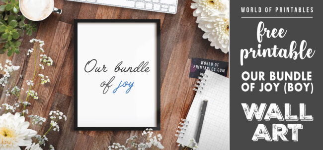 free printable our bundle of joy boys wall art