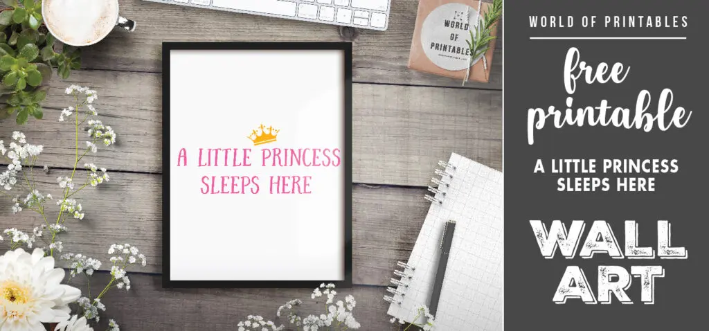 free printable wall art - a little princes sleeps here