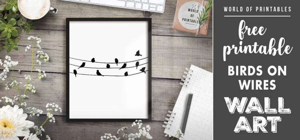 free printable wall art - birds on wires