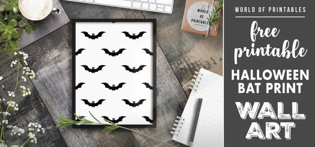 free printable wall art - halloween bat print