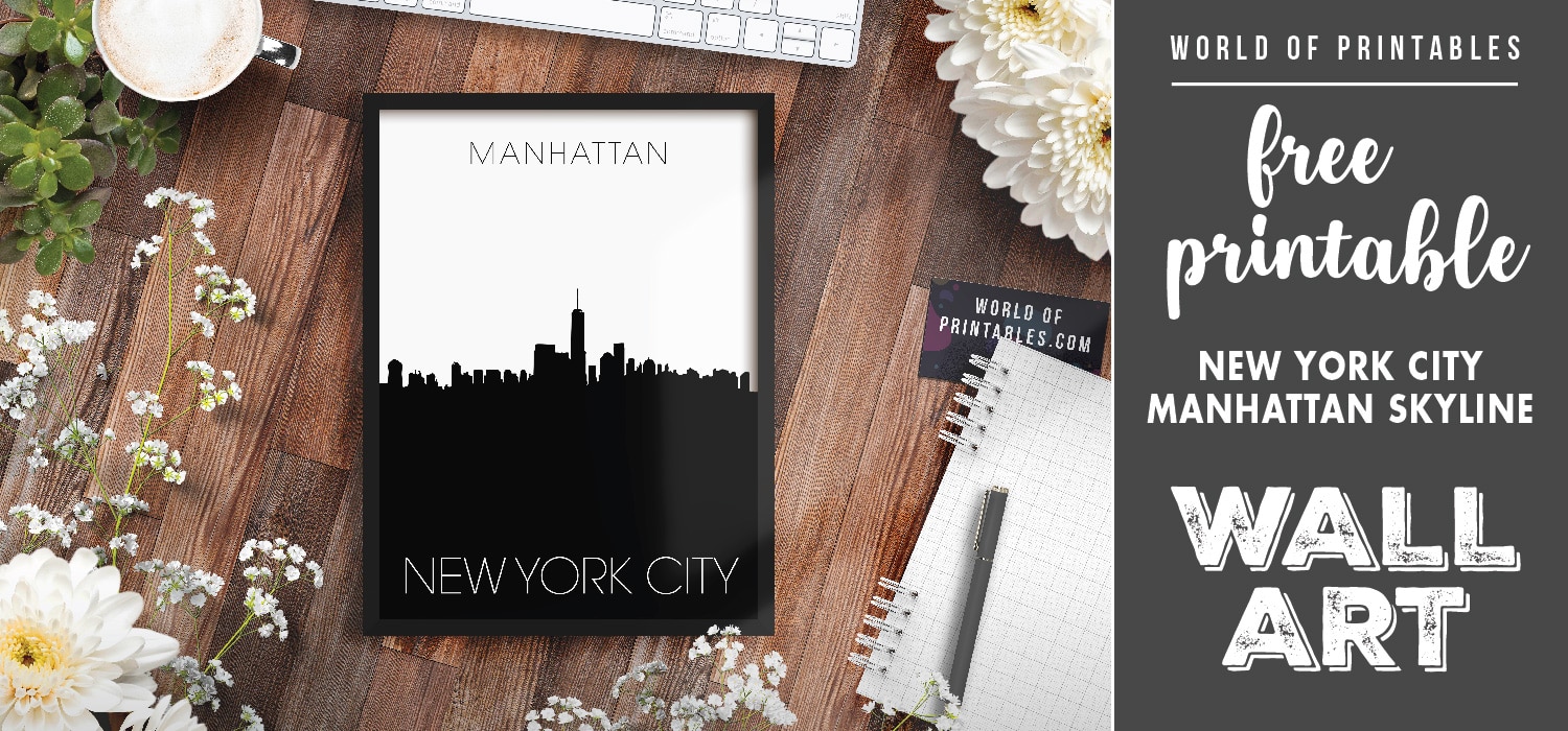 Free Printable Wall Art - New York City Manhattan Skyline - World of Printables free-printable-wall-art-new-york-city-manhattan-skyline-world-of-printables