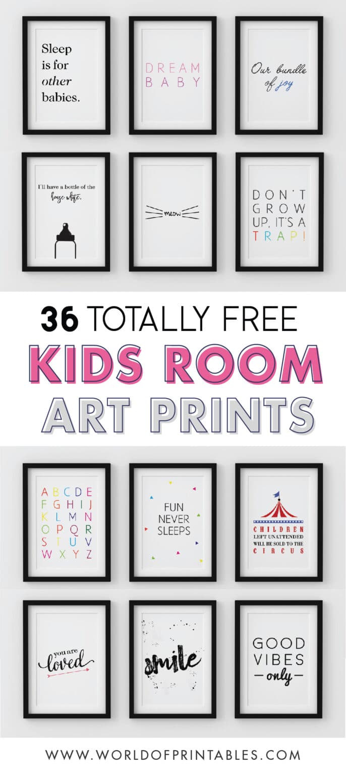 Free Printable Wall Art For Kids Rooms World of Printables