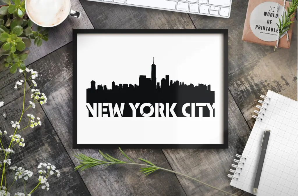 Free Printable Wall Art New York City Skyline Stencil Art Print