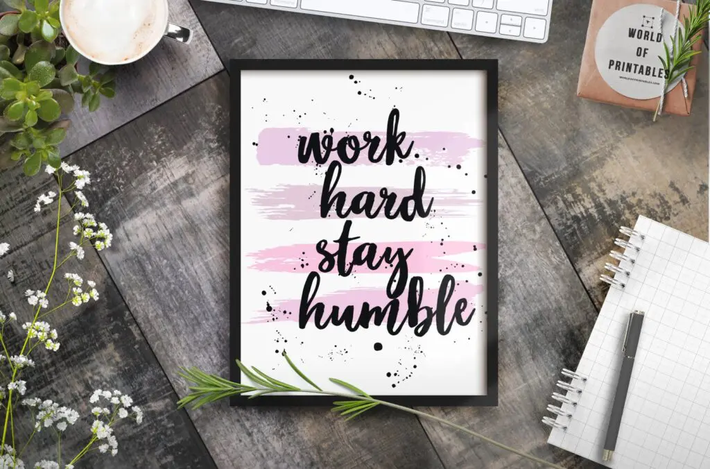 Work Hard Stay Humble mockup alt - Printable Wall Art