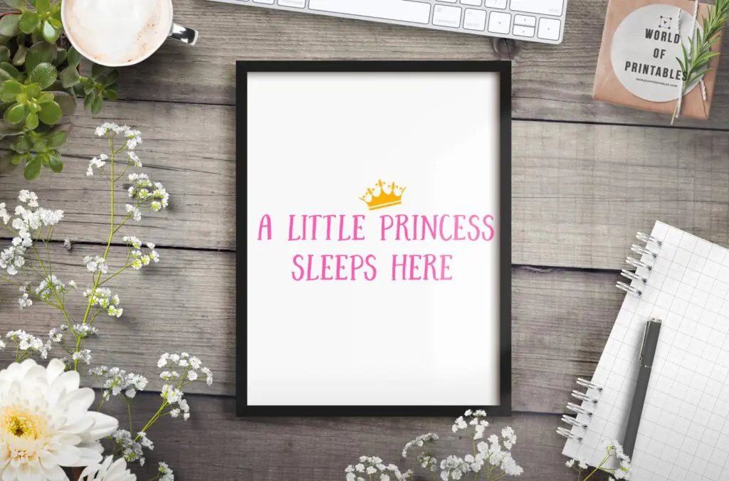 A little princess sleeps - Printable Wall Art