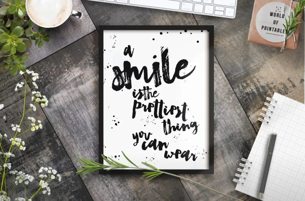 a smile is the prettiest thing you can wear mockup 2 - Printable Wall Art