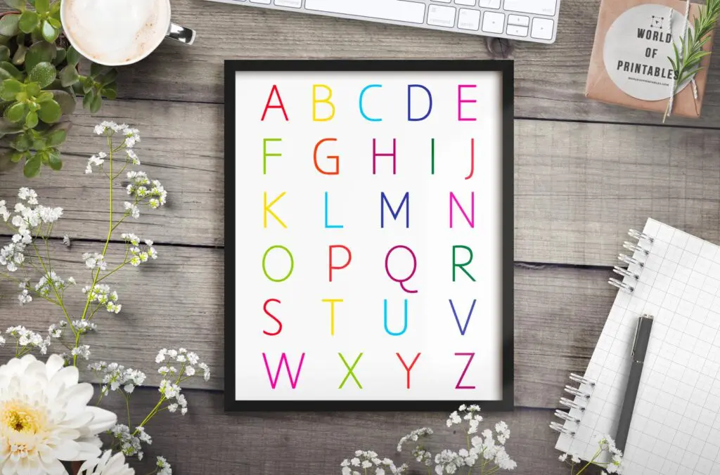 alphabet color mockup 2 - Printable Wall Art