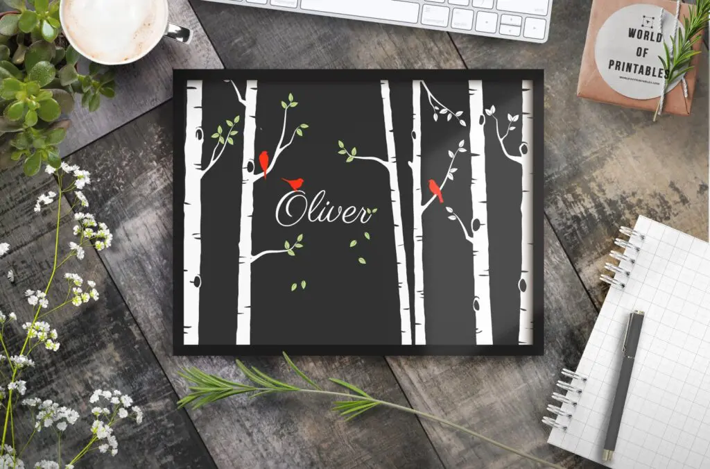 boys name amongst the trees - Printable Wall Art