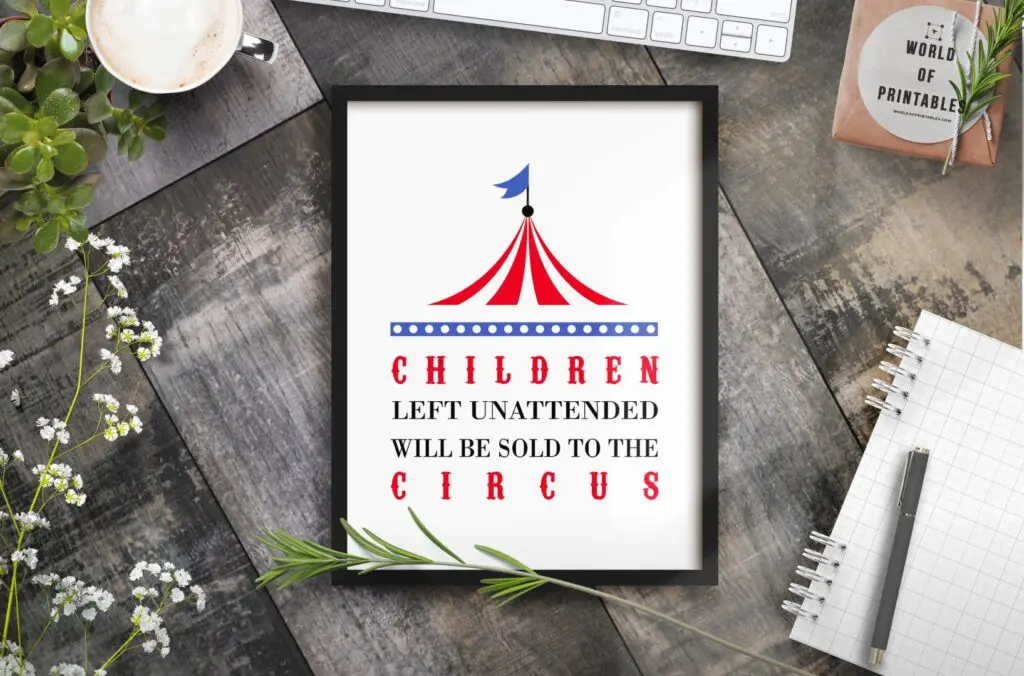 children left unattended mockup - Printable Wall Art