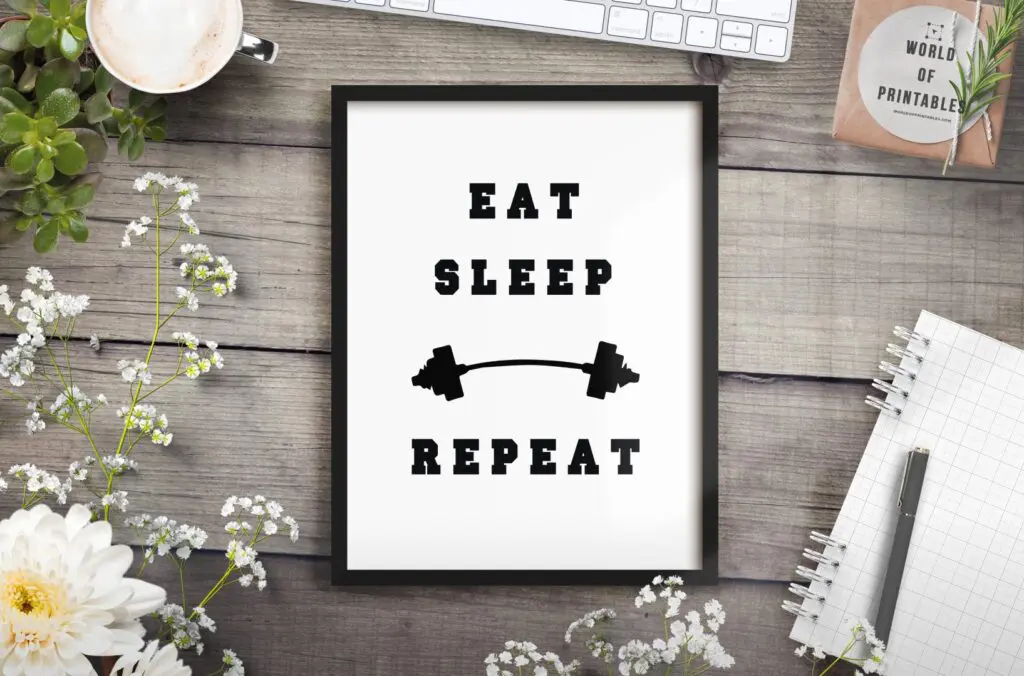 eat sleep repeat mockup 2 - Printable Wall Art