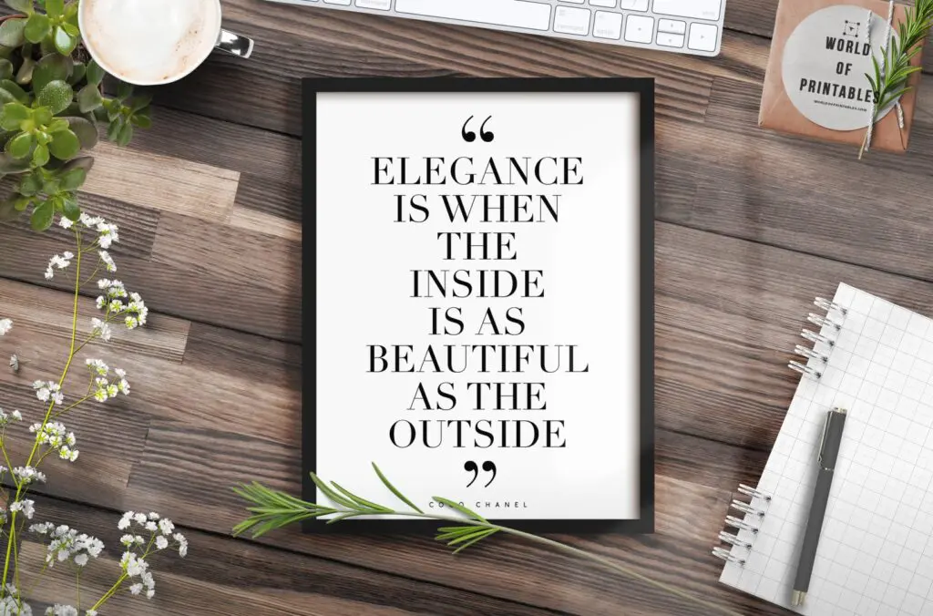 elegance is when the inside is as beautiful as the outside mockup 2 - Printable Wall Art