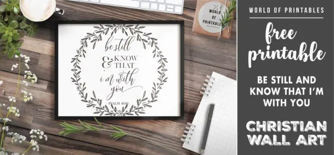 free christian wall art - be still and know that i'm with you-02- Printable