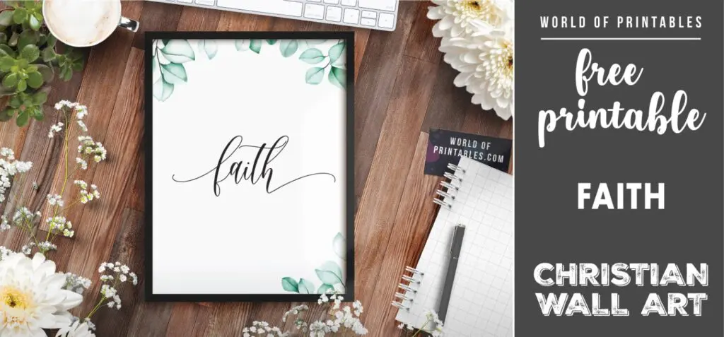 free christian wall art - faith- Printable