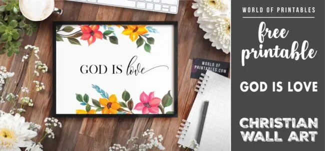 free christian wall art - god is love - Printable