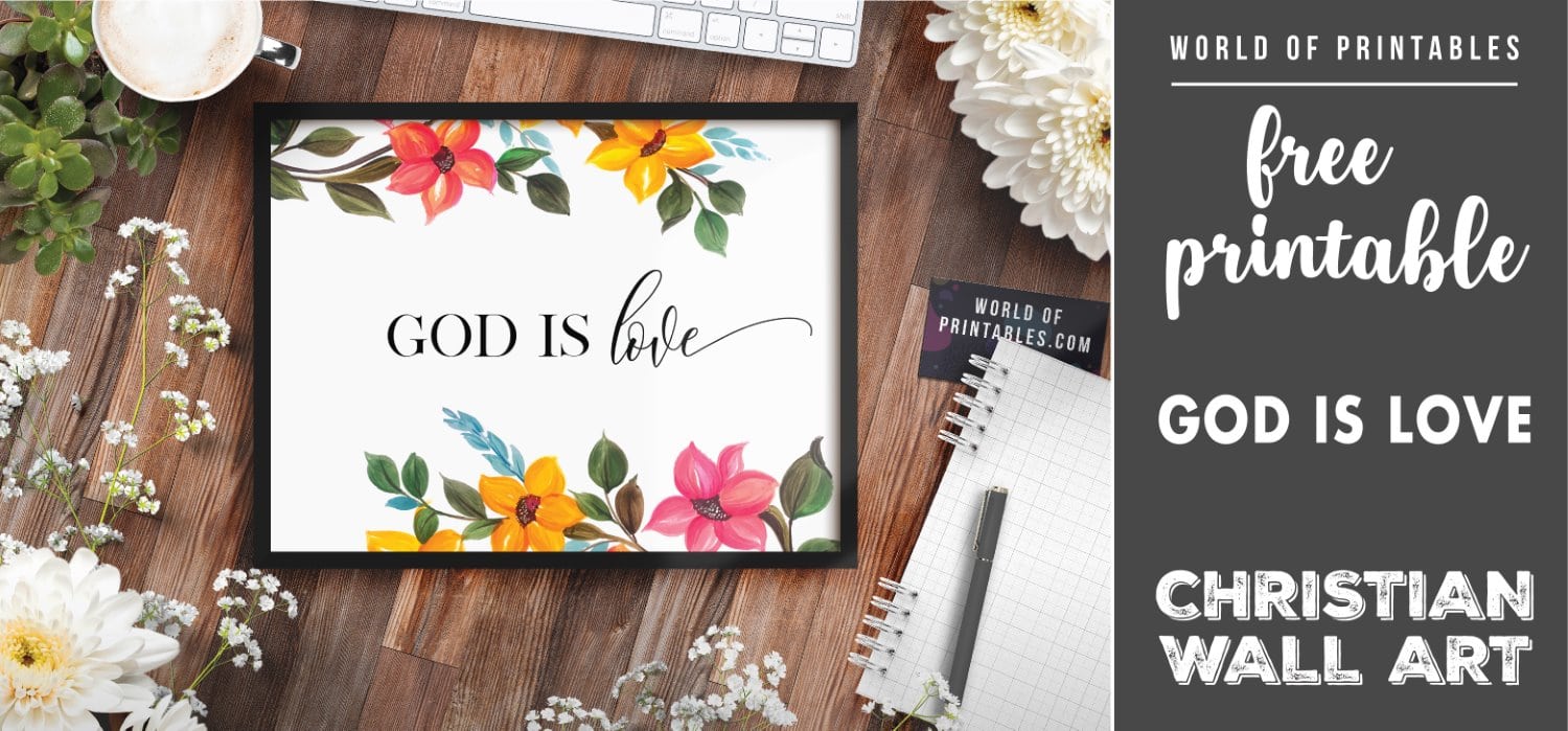 Free Printable Christian Wall Art - God Is Love - World of Printables