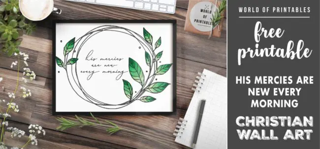 free christian wall art - his mercies are new every morning-Printable