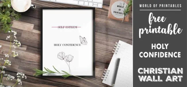 free christian wall art - holy confidence- Printable