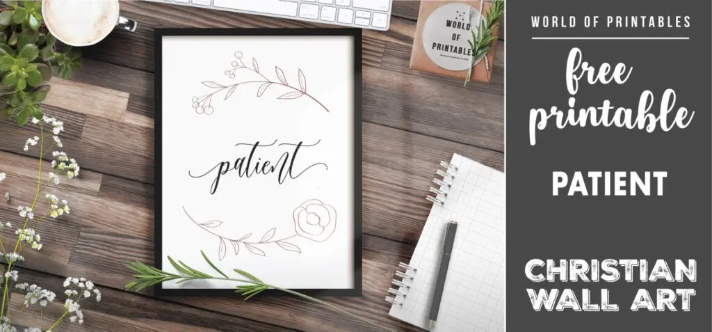 free christian wall art - patient - Printable