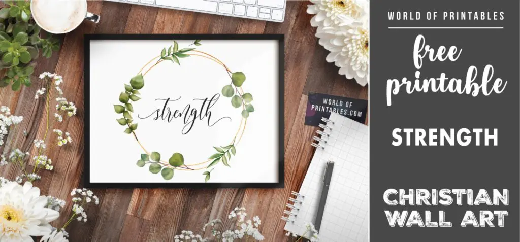 free christian wall art - strength- Printable