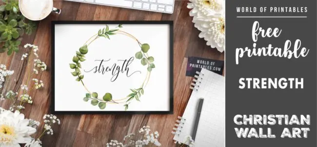 free christian wall art - strength- Printable