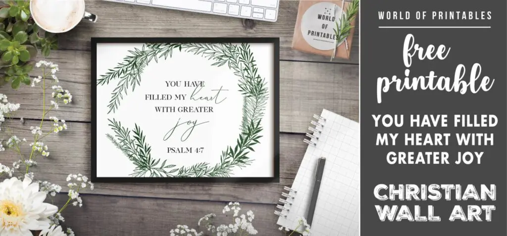 free christian wall art - you have filled my heart with greater joy-Printable