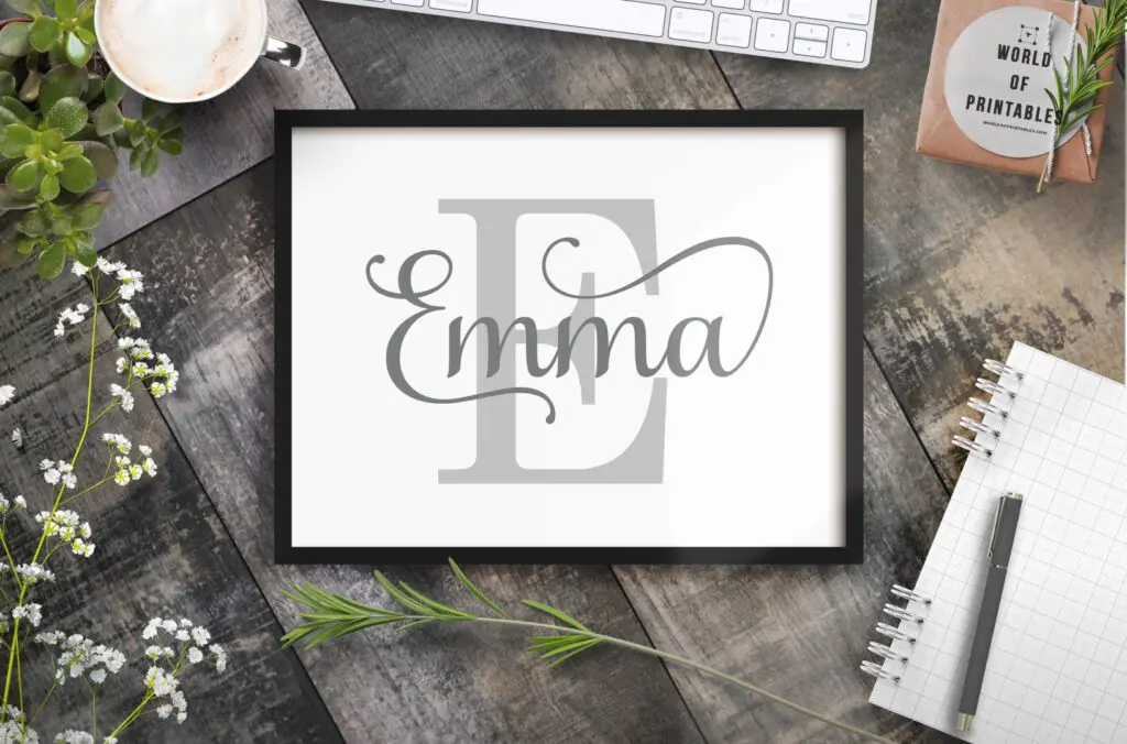 girls name monogram - Printable Wall Art