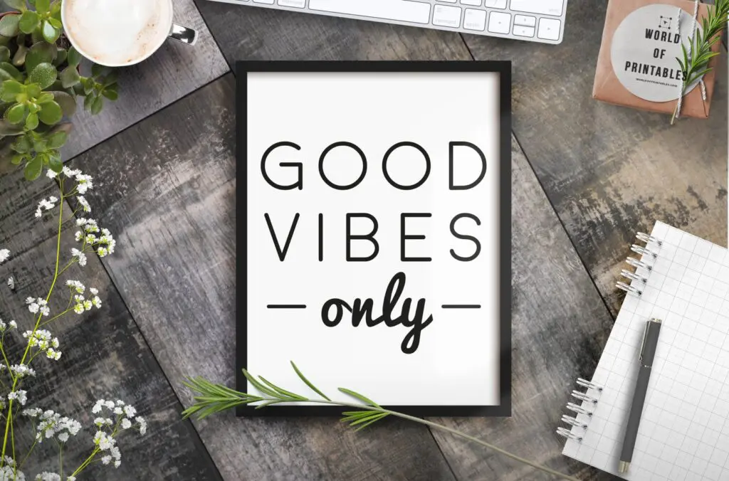 good vibes only mockup 2 - Printable Wall Art