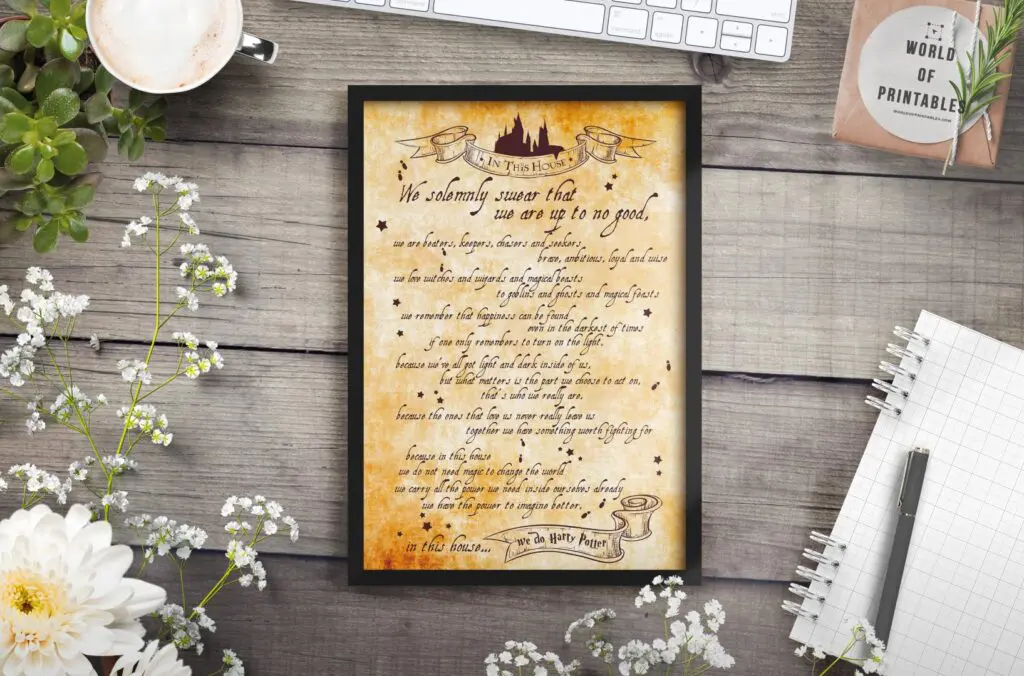 Harry Potter In This House wall art print