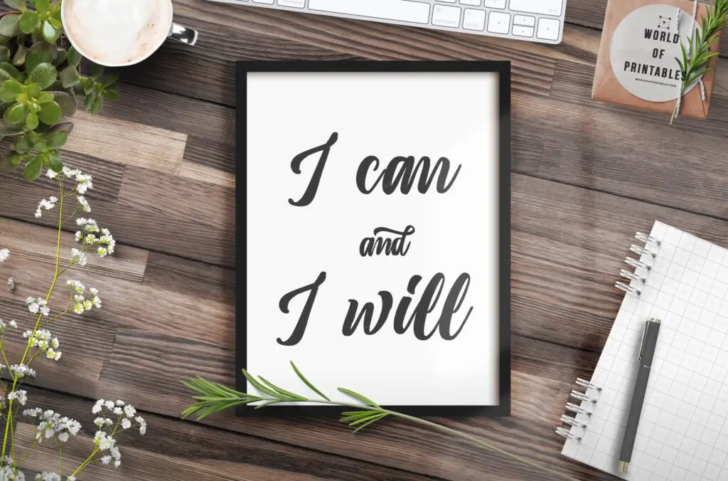 I can and I will inspirational quote - Free Printable Wall Art