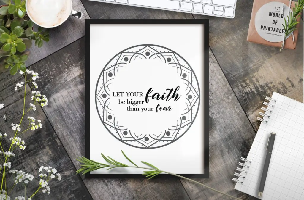 let your faith be bigger than your fear - Printable Wall Art