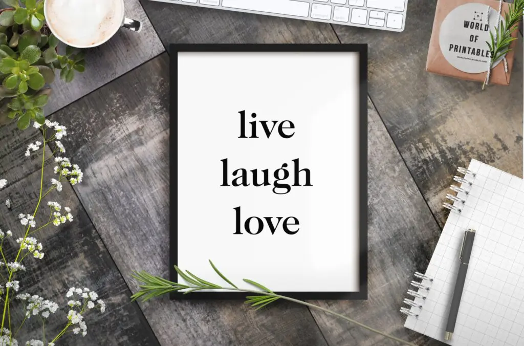 Live Laugh Love wall art print - Free Minimalist wall art