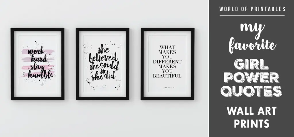 my favorite girl power quotes wall art for women empowerment