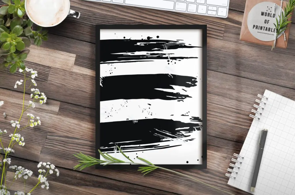 set of 3 brush strokes mockup 1 - Printable Wall Art