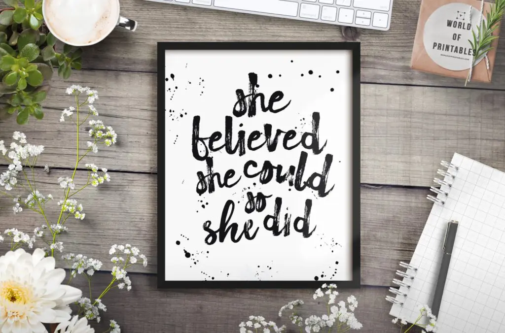she believed she could so she did mockup 2 - Printable Wall Art