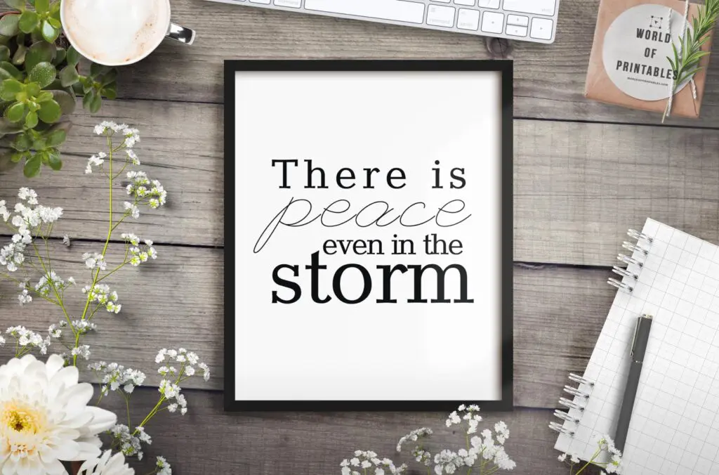 there is peace even in the storm mockup 2 - Printable Wall Art