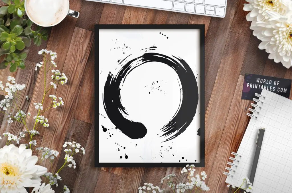 zen brush circle symbol enso art print - Printable Wall Art