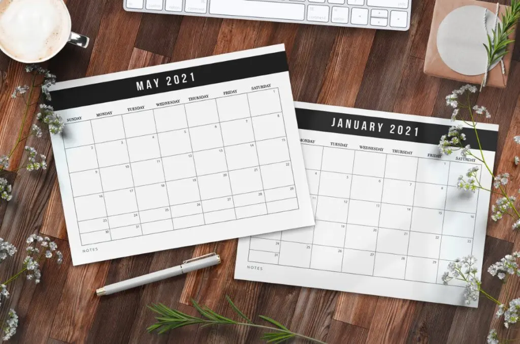 2021 Calendar Template Printable