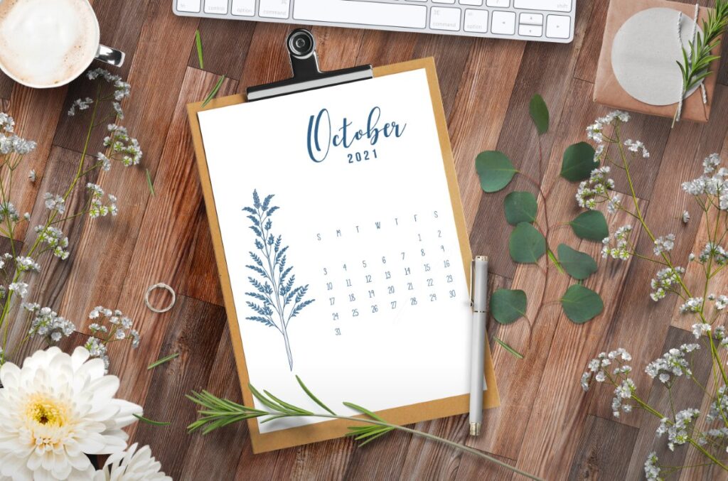 Free Printable Calendar 2021 Floral
