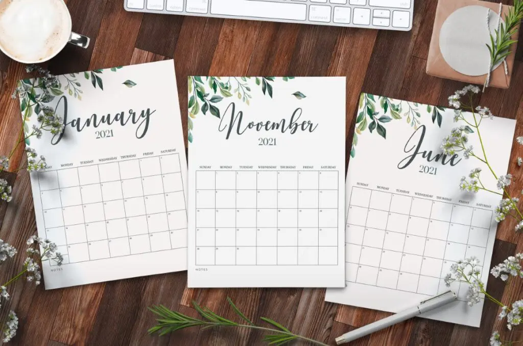 Free Printable Calendar 2021 - calendar 2 mockup 1