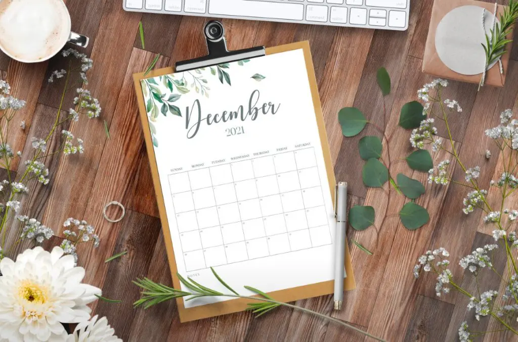 Calendar 2021 Printable Free Botanical Style