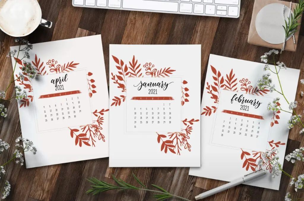 Free Printable Calendar 2021 - calendar 21 mockup 1