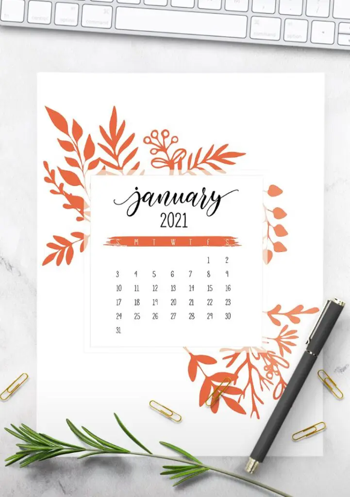 Free Calendar 2021 Printable