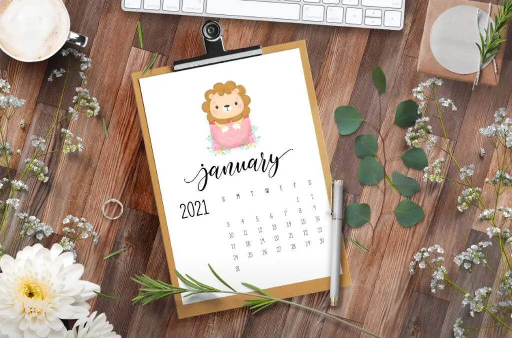 Cute Calendar 2021 Printable