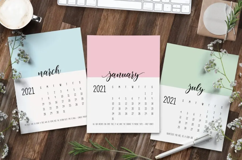 Free Printable Calendar 2021 - calendar 54 mockup 1
