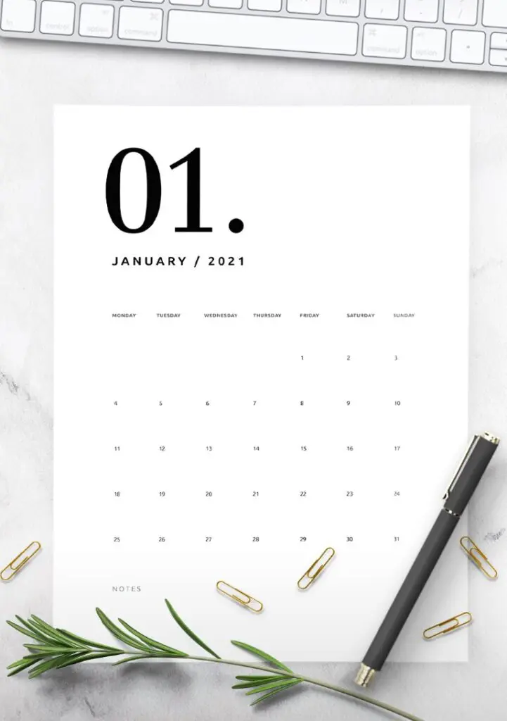 Free Printable Calendar 2021 - calendar 65 mockup 2