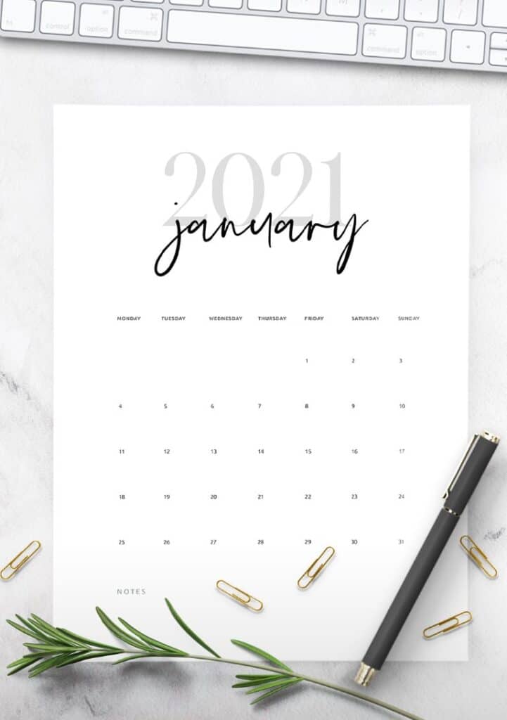 Free Printable Calendar 2021 - calendar 66 mockup 2